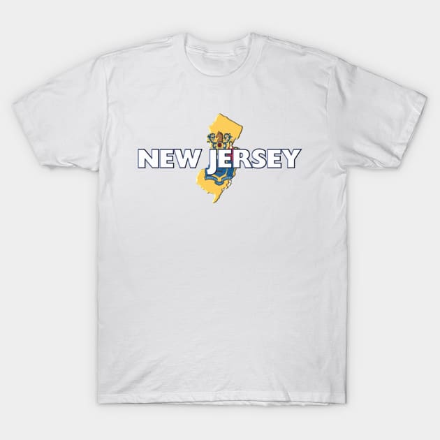 New Jersey Colored State T-Shirt by m2inspiration